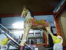 Folk style wooden rocking horse