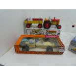 Kovap tinplate clockwork tractor with key and box along with 1960s Lotus friction car, in box