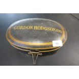 Victorian Barrister's wig and accessories in oval black and gilt for Gordon Hodgson Esq