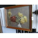 Three still life oil paintings in an Impressionist style