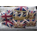 A quantity of Union Jack cushions