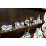Four Waterford crystal clocks and other Waterford items