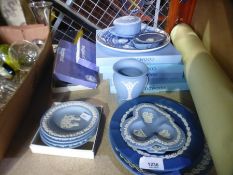 Collection of blue wedgwood jasperware