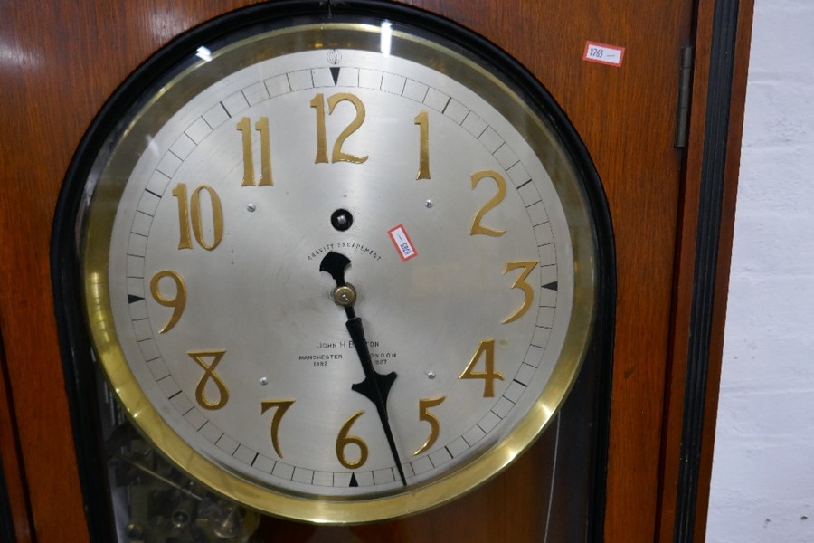 Late 19th Century Regulator Clock having gravity escapement by John H Barton in oak and ebony glazed - Image 2 of 5