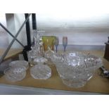 A quantity of cut glass and other glassware
