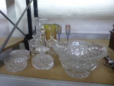 A quantity of cut glass and other glassware