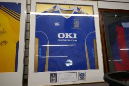 Of football interest, a Portsmouth FC 'FA Cup Winners 2008' shirt signed by the team before kick off