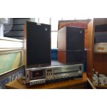 A JVC 3 in 1 music system and a pair of Wharfedale XP2 speakers