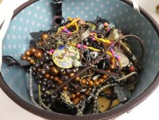 Jewellery box containing various bead necklaces etc