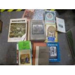 Three small boxes of books, pamphlets and pictures, mostly of Winchester