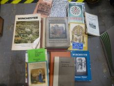 Three small boxes of books, pamphlets and pictures, mostly of Winchester