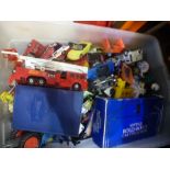 A Large box of Die Cast vehicles to include Matchbox, Corgi all play worn