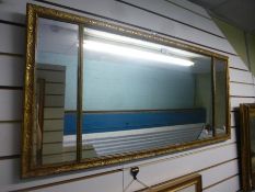 A Georgian overmantle three glass mirror with gilt frame, 110cm