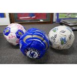 Three Chelsea signed footballs