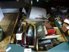 A mixed selection of collectables to include vintage tins, badges, lighters, mirror, etc