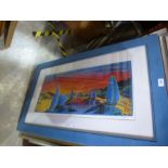 Three framed and glazed prints of various themes