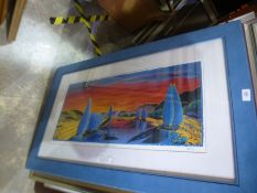 Three framed and glazed prints of various themes