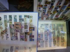 Box of World stamps in albums