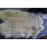 A sheepskin rug
