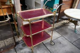 Three tier tea trolley and two trays