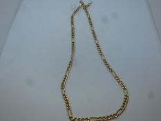 9ct yellow gold figaro design neckchain,approx 8.3g, approx 50cm marked