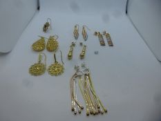 Collection of silver earrings all marked 925, or silver