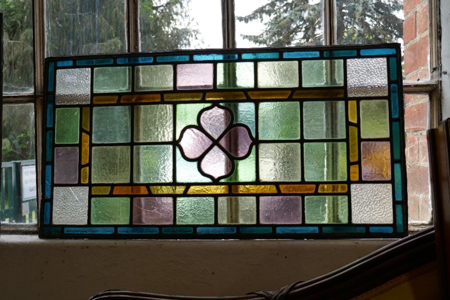 2 old leaded glass panels - Image 4 of 4