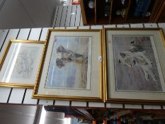 Three framed numbered a pencil signed wildlife prints by Paul Apps, two of which are signed by Virgi