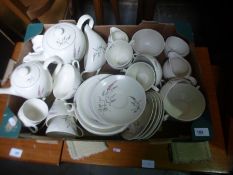 Two trays of Meakin dinnerware and sundry