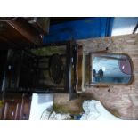 A Victorian mahogany toilet mirror and sundry furniture