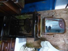 A Victorian mahogany toilet mirror and sundry furniture