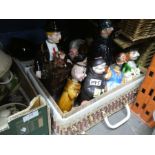 Six boxes of various collectables, china figures, collector's plates, glassware, etc