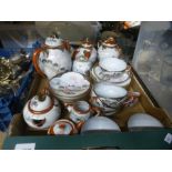 A quantity of china, silver plate and glassware to include oriental eggshell teaset, tankards, vases