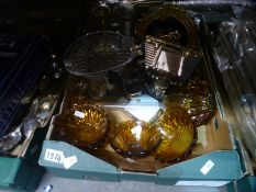 Six boxes of miscellaneous items to include Franklin Mint, Indian ornaments crystal glasses, cutlery