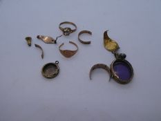 Quantity of various 9ct and other scrap gold, mainly broken rings etc approx 6.8g