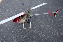 1980s scratch built remote control helicopter with petrol engine AF