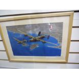 Three prints depicting military aircraft