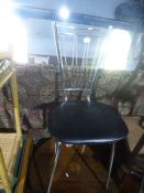 2 Retro chrome and faux leather chairs