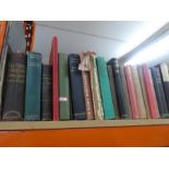A complete shelf of various hardback books on various subjects