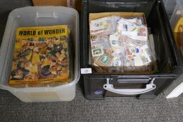 A quantity of stamps, 19th Century and later, GB and Worldwide, a box of World of Wonder magazines a