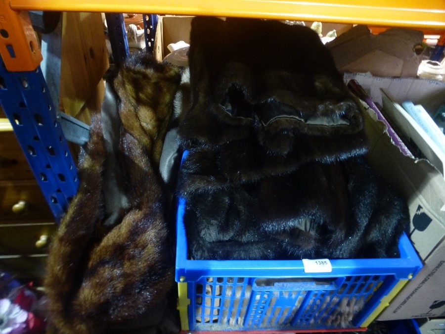 A crate of vintage fur coats