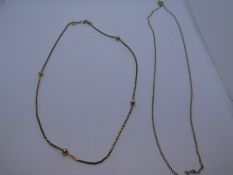 9ct yellow gold necklace AF, marked 375, etc, 3.3g approx