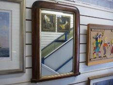 Victorian Walnut mirror having gilt slip