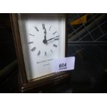 Small brass carriage clock by Matthew Norman, London