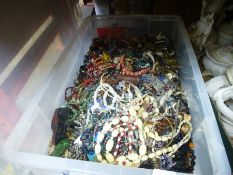 A large selection of costume jewellery etc