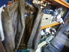 A vintage Canadian fur coat and a cream fur cape "Canada Fur Store", embroidery to inside pocket