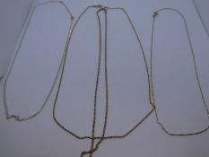 Four fine 9ct neckchains, all marked 5.9g approx