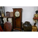 Late 19th Century Regulator Clock having gravity escapement by John H Barton in oak and ebony glazed