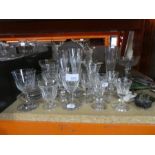 A small amount of small Sherry, Port and Champagne glasses, etc