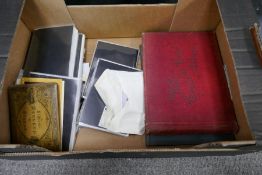 A quantity of Victorian and later postcards, 2 cigarette card albums, and similar